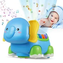 Produktbild: MOONTOY Musikalisches Musik Babyspielzeug ab 6 7 8 9 10 12 Monate Junge Mädchen Geschenk, Leuchtender Elefant Spielzeug ab 1 Jahr, Lernspielzeug Spielzeug mit Musik & Licht für Kleinkinder 1-3