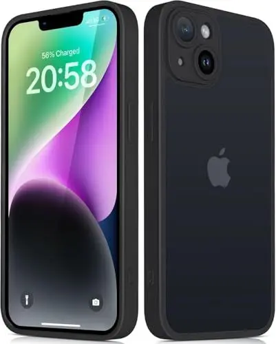 Produktbild: Mootobo für iPhone 14 Hülle mit Kameraobjektiv, Rundumschutz, 10 Fuß Lange Handyhülle mit Fallschutz in Militärqualität mit Anti-Fingerabdruck-Mattrückseite 6,1 Zoll – Schwarz