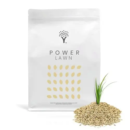 Produktbild: MOOWY Power Lawn Rasensamen Schnellkeimend 100m² - Merhjährige und Strapazierfähige Sport und Spiel Rasensaat mit Biostimulanz-Beschichtung für 38% mehr Keimung - Ideal als Rasenreparatur Grassamen