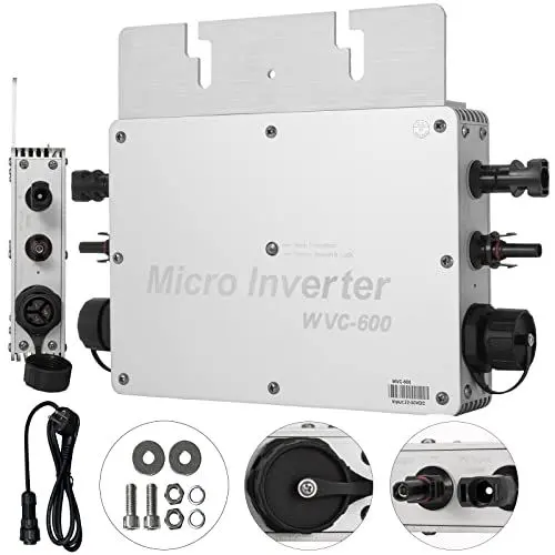 Produktbild: Mophorn 600W 220V Grid-tie Inverter, wasserdichter Solar Power Grid-Tie Micro-Wechselrichter, GTI Wechselrichter WVC Wasserdicht MPPT, Silber