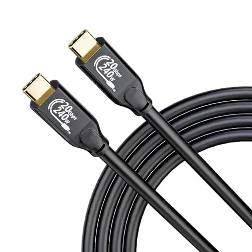 Produktbild: MOPOCHG USB C Kabel, 240W USB C 3.2 Gen2 × 2 Typ C Ladekabel, 20Gbps Datenübertragung PD 3.1 Schnellladekabel 4K@60Hz Video für iPhone15/15 Pro, Thunderbolt 3/4, MacBook, Samsung Galaxy S24(1M)