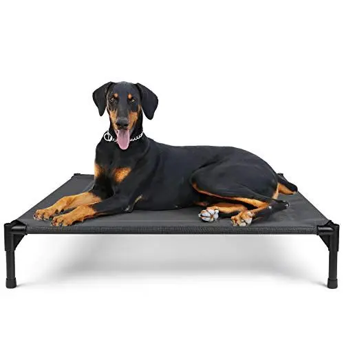 Produktbild: Mora Pets Hundeliege Outdoor Grosse Hunde Erhöhtes Hundebett Hunde Liege Draußen Bett im Garten und Indoor einsetzbar Haustierliege Camping 103.5 x 75 x 18 cm Grau