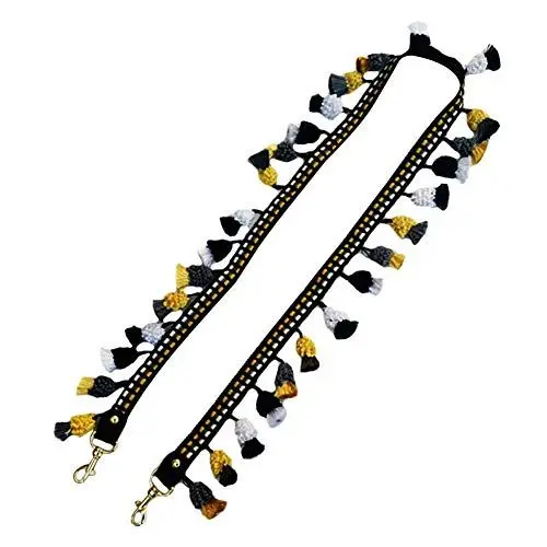 Produktbild: MoreChioce Bunter Taschengurt,Chic Damen Schultergurt mit Perlen Quaste Handtaschen Schulterriemen im Ethno-Stil 100 cm Abnehmbar Schulterriemen DIY Zubehör Trageriemen für Tragetaschen,Bunt