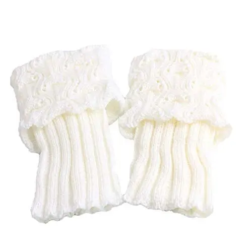 Produktbild: MoreChioce Damen Bein Stulpen,Winter Gestrickt Beinwärmer Stulpen Socken Legwarmers Kniewärmer Boot Socken Boot Abdeckung,Weiß