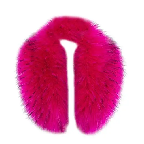 Produktbild: MoreChioce Damen Fauxpelzkragen Kunstfell Schal,Mode Wärm Fellkragen Kunstfell Kragen Fellimitat Fuchs Pelzkragen Pelzschal für Wintermantel Kapuze Jacke,Rosa,90 cm