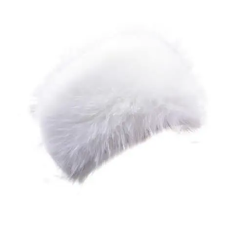Produktbild: MoreChioce Damen Kunstpelzmütze Modisch Kunstfell Wintermütze, Damen-Glamouröse Weiche Kunstpelz-Russische Winter Pelzmütze Flauschige Plüschmütze Winterhüte Cossack Mütze,Weiß