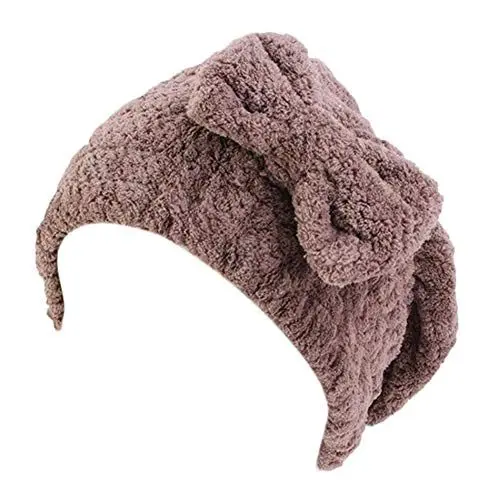Produktbild: MoreChioce Haarturban Mütze,Damen Haartrockentuch Schnelltrocknend Mikrofaser Haar Handtuch Wrap Hochsaugfähig Schnell Kopfhandtuch,Kaffee