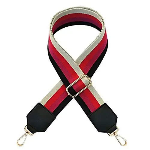 Produktbild: MoreChioce Taschengurt Bunt Verstellbar,5CM Breiter Schultergurt Damen Schulterriemen für Handtaschen 120CM Längenverstellbarer Tragegurt Regenbogen Muster Abnehmbar Trageriemen,Schwarz #5
