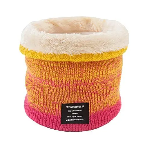 Produktbild: MoreChioce Unisex Strickschal, Winter Warm Schlauchschal Loop Schal Gestrickter Nackenwärmer Windstopper-Schal mit Fleece innen Hals Warmer zum Skifahren Motorrad Radfahren Wandern,Hell Gelb