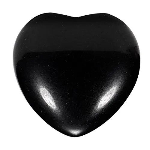 Produktbild: Morella Edelstein schwarzer Obsidian Herz Glücksbringer Steinherz zum Mitnehmen 3 cm in Samtbeutel