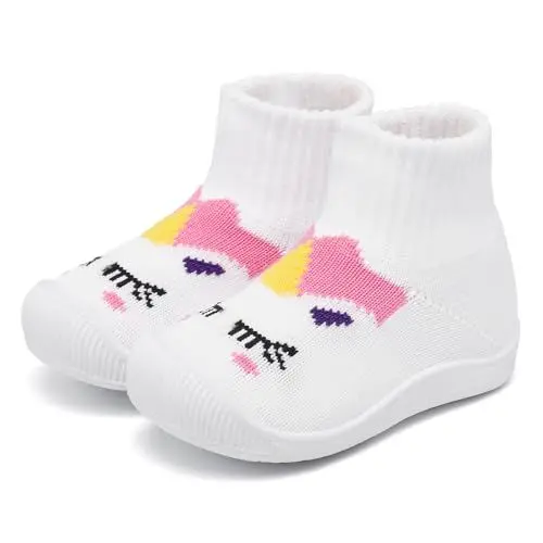 Produktbild: MORENDL Lauflernschuhe Jungen Mädchen rutschfeste Kleinkind Hausschuhe Babyschuhe Unisex Baby Slipper Unicorn EU 19