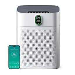 Produktbild: MORENTO Luftreiniger Allergiker für Wohnung Raucherzimmer, HEPA Luftfilter gegen Staub Pollen Tierhaare, CADR 300m³/h für 100㎡, Luftqualitäts-Feedback & Automodus, 24dB Air Purifier Timer(Weiß)