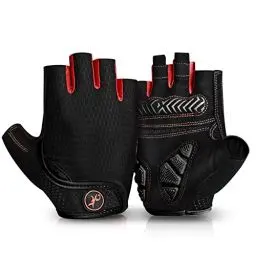 Produktbild: MOREOK Fahrradhandschuhe für Herren Damen Sommer Radsporthandschuhe Halbfinger 5MM SBR Gel rutschfeste/stoßdämpfende Handschuhe für Mountainbike, Rennrad & Downhill-B-M