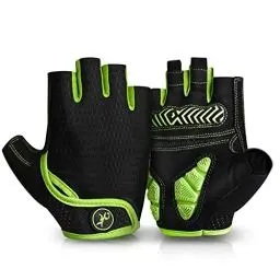 Produktbild: MOREOK Fahrradhandschuhe für Herren Damen Sommer Radsporthandschuhe Halbfinger 5MM SBR Gel rutschfeste/stoßdämpfende Handschuhe für Mountainbike, Rennrad & Downhill-Y-XXL