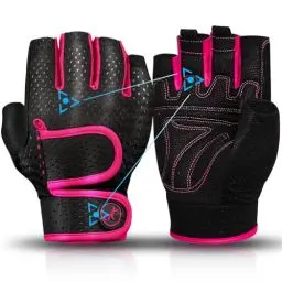 Produktbild: MOREOK Gewichtheber Handschuhe Workout Handschuhe -(3MM Gel) Fitness Handschuhe,Trainingshandschuhe Herren Damen für Krafttraining,Heben, Training, Rudern, Klimmzüge-Rosa-XS