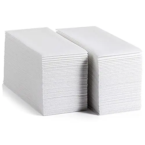 Produktbild: MORGIANA 100 Stück Einweg Servietten Stoffähnliche Hochwertige Airlaid Servietten Stoffähnliche Weiß Servietten für Hochzeit Weihnachten（30 * 43CM）