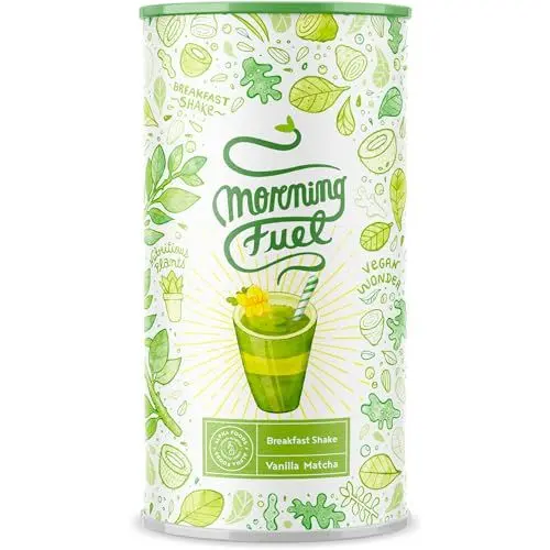 Produktbild: Morning Fuel Vanille Matcha Shake - Morgens Satt & Gesund, Vitamin- und Nährstoffreiche Frühstücksmischung mit Protein aus Samen, Quinoa & Mandeln - 600 Gramm Pulver