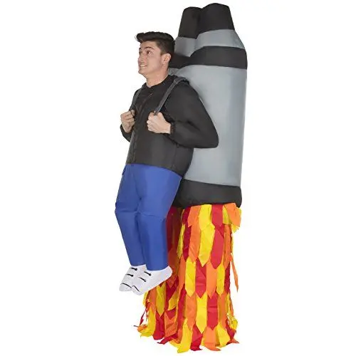 Produktbild: Morph Aufblasbares Raketen Kostüm für Erwachsene, Jetpack Verkleidung, lustiges Faschingskostüm Damen Herren - Einheitsgröße