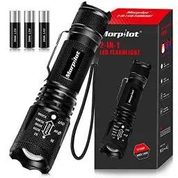 Produktbild: morpilot LED Taschenlampe 2 in 1 UV Lampe, UV Taschenlampe Zoombar mit 4Modi Schwarzlichtlampe Superhelle 500 Lumen IP4 Wasserdicht für Outdoor, Wandern, Camping, Kinder,Angeln und Geschenk