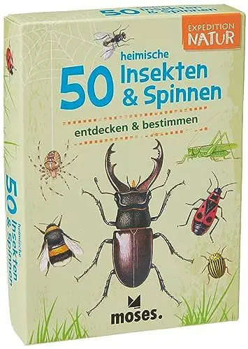 Produktbild: moses. Expedition Natur - 50 heimische Insekten & Spinnen, Entdeckerkarten zur Bestimmung von Insektenarten, Outdoor-Spielzeug für Kinder ab 6 Jahren