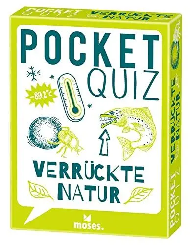 Produktbild: Moses. Pocket Quiz - Verrückte Natur, Das Quiz mit 150 Fragen für Freunde kurioser Naturfakten, für Jugendliche ab 12 Jahren und Erwachsene