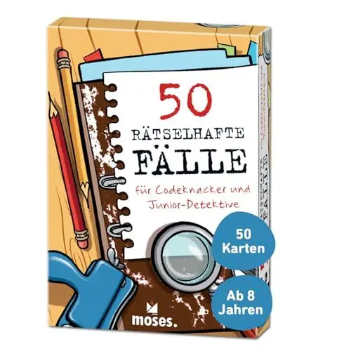 Produktbild: moses. 30241 50 rätselhafte Fälle für Codeknacker und Junior-Detektive | Kinderbeschäftigung | Kartenset