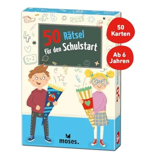 Produktbild: moses. 50 Rätsel für den Schulstart | Kinderbeschäftigung | Kartenspiel