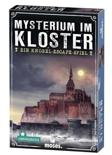 Produktbild: moses. Mysterium im Kloster - EIN Knobel-Escape-Spiel, Escape-Room-Game mit mystischem Flair für Familien und Einsteiger, Spielmaterial wiederverwendbar, für 1-4 Spieler ab 12 Jahren