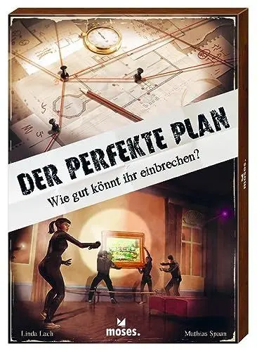 Produktbild: moses. Der perfekte Plan - EIN kooperatives Escape Spiel, Exit Game für Meisterdiebe, Escape Room Spiel für 2-6 Spieler, Krimispiel ab 14 Jahre, White
