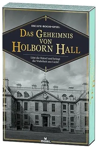 Produktbild: moses. Das Geheimnis von Holborn Hall – Das Knobel-Escape-Spiel l Escape-Game für Familien und Einsteiger l Knobel-Spiel für 2-5 Spieler ab 12 Jahren