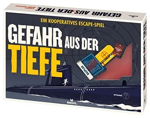 Produktbild: moses. Gefahr aus der Tiefe – EIN kooperatives Escape-Spiel, Escape-Spaß in beklemmender Atmosphäre, Exit Game für fortgeschrittene Geheimagenten ab 14 Jahre