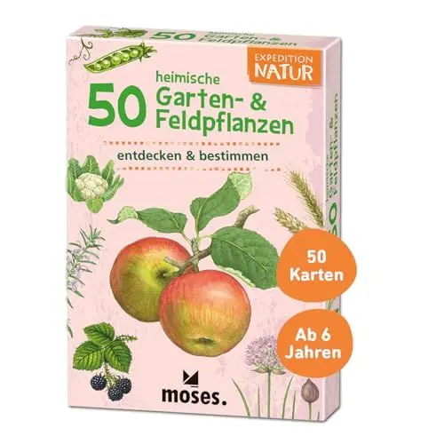 Produktbild: moses. 9779 Expedition Natur 50 heimische Garten und Feldpflanzen | Bestimmungskarten im Set | Mit spannenden Quizfragen, Yellow