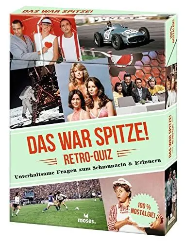 Produktbild: moses. Das war spitze! Retro Quiz l Nostalgie Gesellschaftspiel für Erwachsene l 50 XXL Quizkarten mit unterhaltsamen Quiz Fragen zum Schmunzeln und ... Fragen zum Schmunzeln & Erinnern
