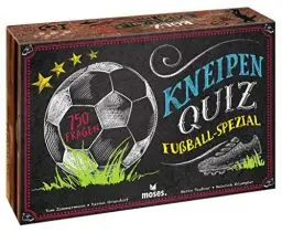 Produktbild: moses. Kneipenquiz – Fußball-Spezial, Pub-Quiz Spiel zur EM & WM, Quizspiel in 3 Schwierigkeitsstufen, für Fußballfreunde ab 12 Jahren, mit 750 kniffligen Fragen