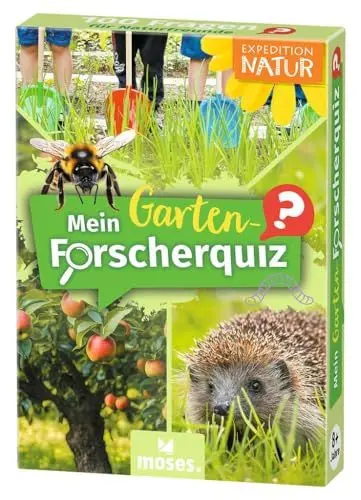 Produktbild: moses. Mein-Garten-Forscherquiz – Expedition Natur, Natur-Quiz mit 100 Fragen rund um Garten und Balkon, Naturwissen für Kinder ab 8 Jahren