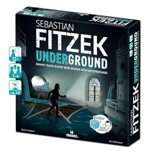 Produktbild: moses. Sebastian Fitzek Underground, innovatives 3D-Thriller-Spiel für Escape-Game Fans, kooperatives Gesellschaftsspiel von Marco Teubner mit verschiedenen Schwierigkeiten, ab 12 Jahren