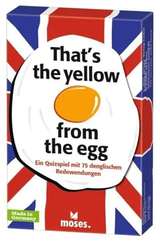 Produktbild: moses. That’s The Yellow from The Egg - Denglisch Quiz mit 75 Redewendungen, das Lustige und lehrreiche Kartenspiel für die ganze Familie Bunt