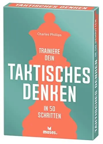Produktbild: moses. Trainiere dein taktisches Denken in 50 Schritten, systematischer Denksport, für Jugendliche und Erwachsene, 50 Karten in einer Schachtel