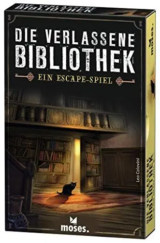 Produktbild: moses. Verlag GmbH 90351 Die verlassene Bibliothek | Escape Spiel in der Schachtel | Spielmaterial wieder verwendbar | Ab 12 Jahren | Für 1-4 Spieler, White