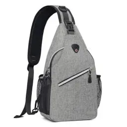 Produktbild: MOSISO Brusttasche Sling Bag Sling Rucksack Schulterrucksack,Polyester Multipurpose Crossbody Schultertasche Umhängetasche Sporttasche Reise Wander Daypack für Herren Damen, Grau