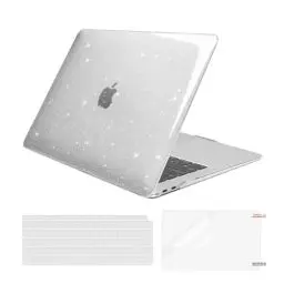 Produktbild: MOSISO Hülle Kompatibel mit MacBook Air 13 M1 2022 2021 2020 2019 2018 A2337 A2179 A1932 Retina Display Touch ID, Glitter Sparkling Plastik Hartschale&Tastaturschutz & Displayschutz, Transparent