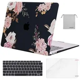 Produktbild: MOSISO Hülle Kompatibel mit MacBook Air 13 Zoll 2022 2021 2020 2019 2018 A2337 M1 A2179 A1932,Plastik Harte Schale Case&Tastaturschutz&Displayschutz&Lagertasche，Rosa Pfingstrose