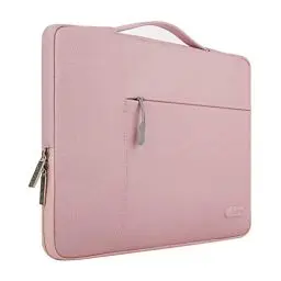 Produktbild: MOSISO Laptop Hülle Kompatibel mit MacBook Air/Pro,13-13,3 Zoll Notebook,Kompatibel mit MacBook Pro 14 Zoll M3 M2 M1 Pro Max 2024-2021,Polyester Multifunktion Sleeve Tasche, Rosa