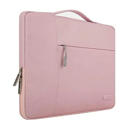 Produktbild: MOSISO Laptop Hülle Kompatibel mit MacBook Air/Pro,13-13,3 Zoll Notebook,Kompatibel mit MacBook Pro 14 Zoll M3 M2 M1 Pro Max 2024-2021,Polyester Multifunktion Sleeve Tasche, Rosa