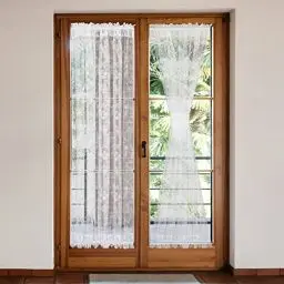 Produktbild: Moslovstar Halbtransparenter französischer Türvorhang, 183 cm, Sichtschutz-Voile-Vorhänge für Schiebetüren im Wohnzimmer mit zusätzlichen Raffhaltern, 2 Stück