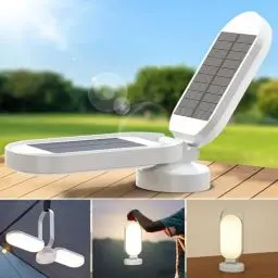 Produktbild: Moslumin LED Campinglampe Akku Aufladbar, 5000mAh Batterie Solar Camping Licht, Faltbare Wasserfeste Camping Laterne Zubehör Ausrüstung, Aufhängen Zeltlampe, Lampen für Outdoor, Blackout, Emergency