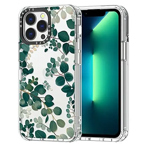 Produktbild: MOSNOVO für iPhone 13 Pro Hülle – Durchsichtige, schlanke, stoßfeste TPU+PC-Handyhülle, (6,6 Fuß Fallschutz/Anti-Abziehen) - Eukalyptus