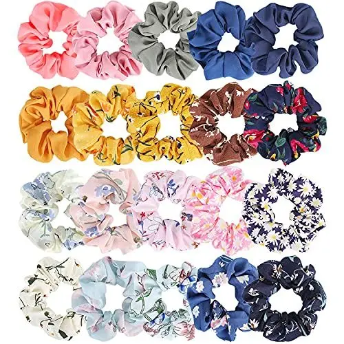 Produktbild: MOSOTECH 20 Stück Haargummis, Stylische Chiffon Haargummi Scrunchies, Elastische Gummibänder Haarband für Damen & Mädchen