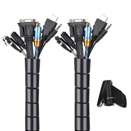 Produktbild: MOSOTECH Universal Kabelschlauch 2x1.5 M Flexible Kabelkanal Cord Organizer Kabelhülle Schutz-System fürTV, Computer, Heimkino