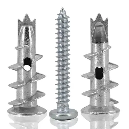 Produktbild: MOSTFUN 60 Stück Rigipsdübel, Hohlraumdübel Metall mit 60 Stück Schrauben Selbstbohrender Rigipsdübel Dübel mit Schrauben zur Befestigung In Beton, Ziegeln, Gipsbauplatten, Stein Uvm